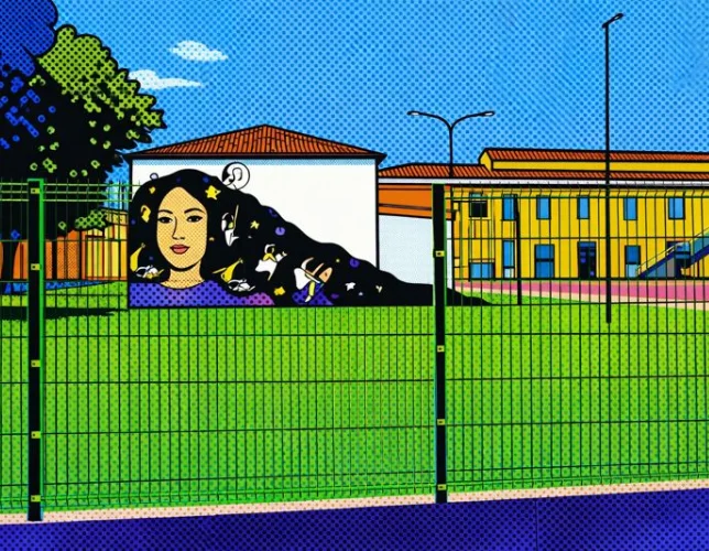 Il murales dedicato a Ishrak Amine